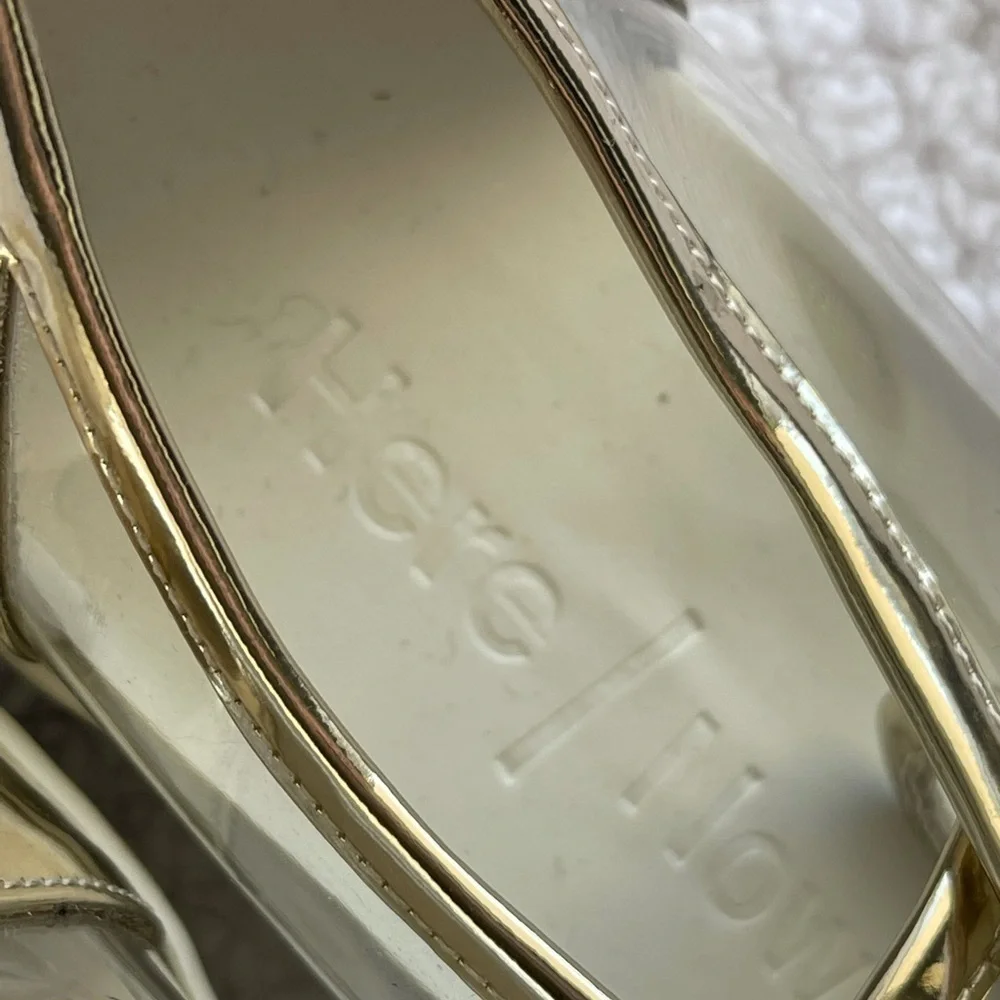 Here/now Jess platform clear and gold sneakers